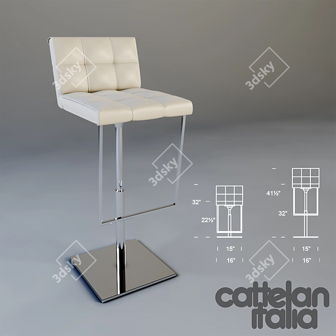 Elegant Penny Bar Stool 3D model image 1