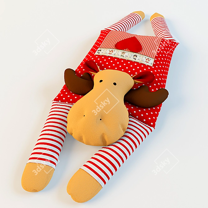 Christmas Reindeer Pillow 3D model image 1
