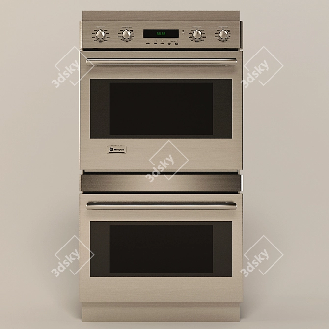 GE Double Electric Oven 3D model image 1