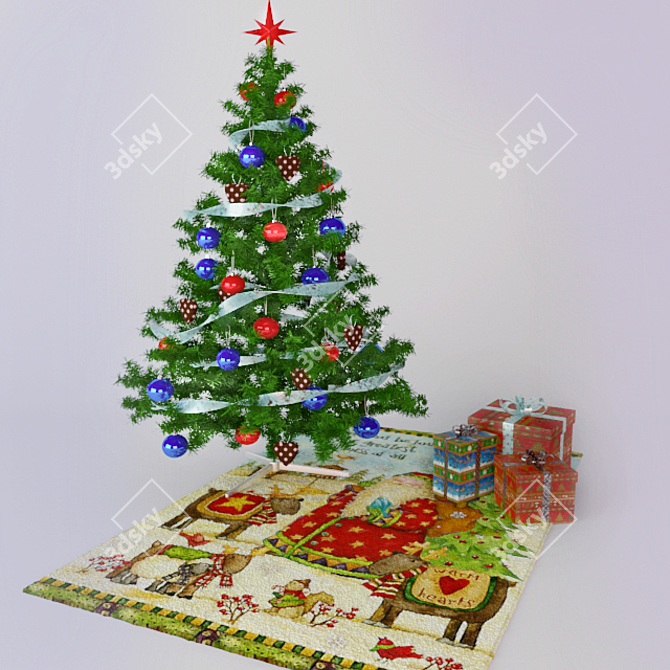 Festive Holiday Ornaments 3D model image 1