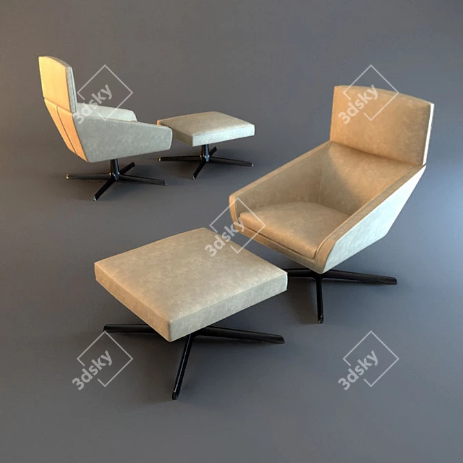 Verzelloni High Armchair 3D model image 1