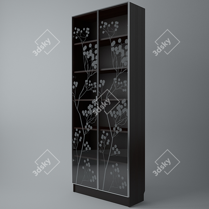 Modern Glass Door Bookcase 3D model image 2