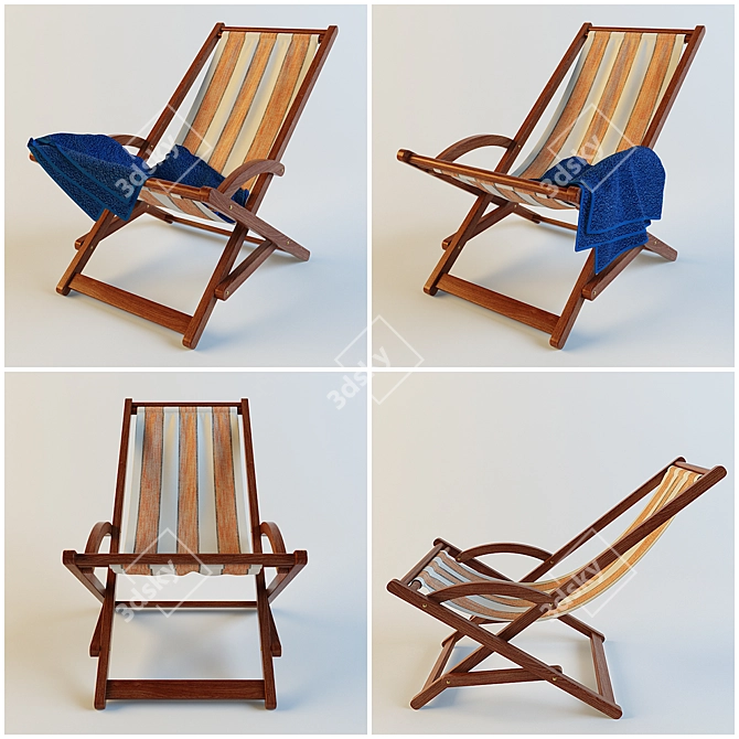 Versatile Lounge Chair with Towel Options 3D model image 1