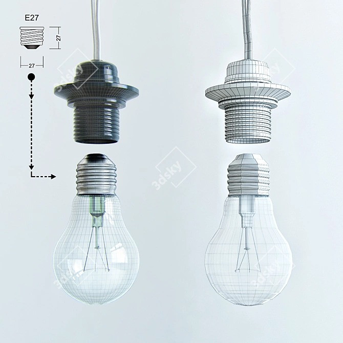 Vintage Edison Style Lightbulb 3D model image 2