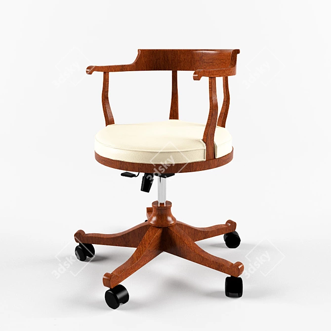 Vintage elegance: MORELATO Biedermeier chair 3D model image 1