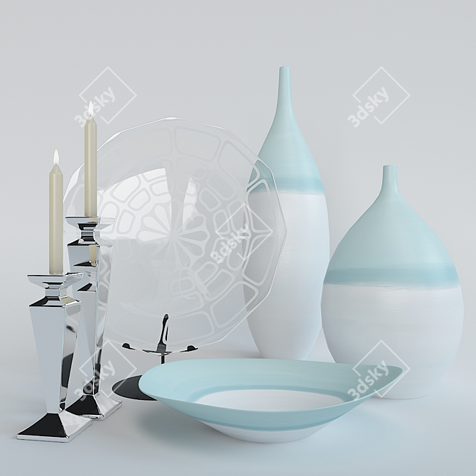 Elegant Tabletop Set 3D model image 1