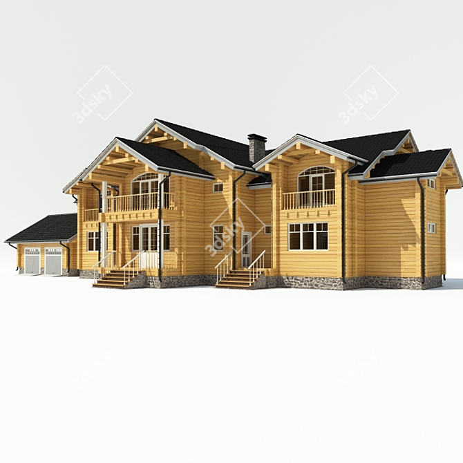 Rustic Wood Home 3D model image 1
