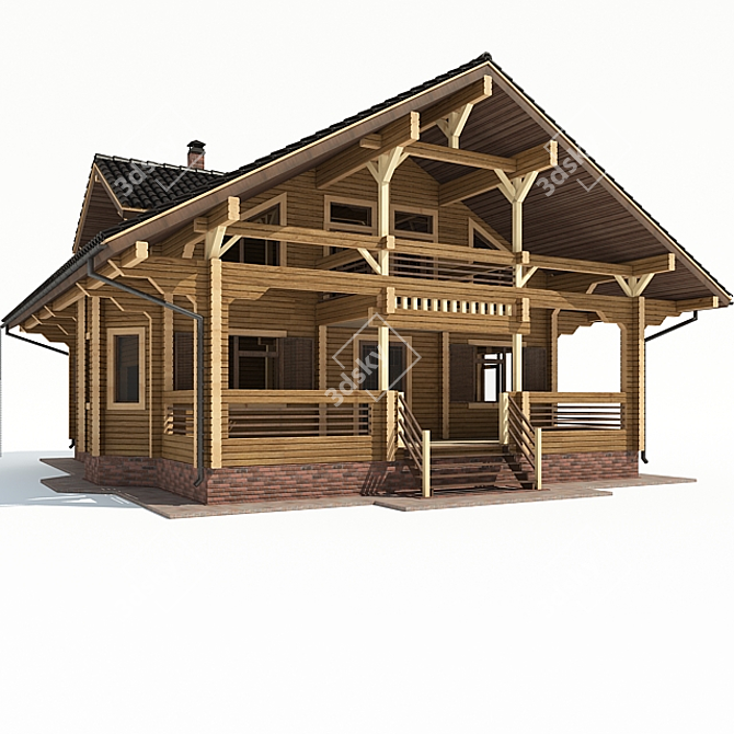 Timber House: Available Textures 3D model image 1