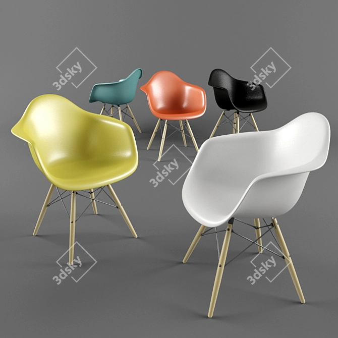 Minimalist Dining Armchair 3D model image 2