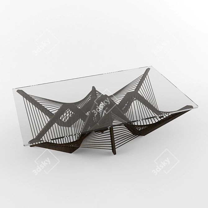 Elegance Oak Coffee Table 3D model image 1