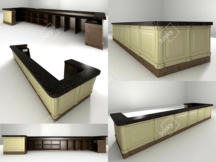 Sleek Bar Counter: Premium Design 3D model image 1