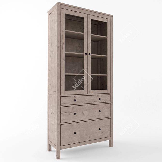 Elegant Hemnes Wardrobe Showcase 3D model image 1