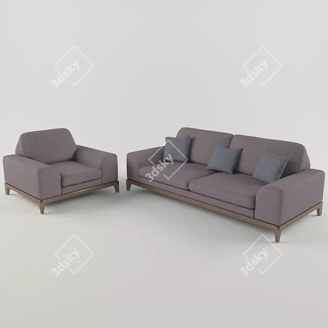 Elegant Georgia Divan: Comfort Meets Style 3D model image 1