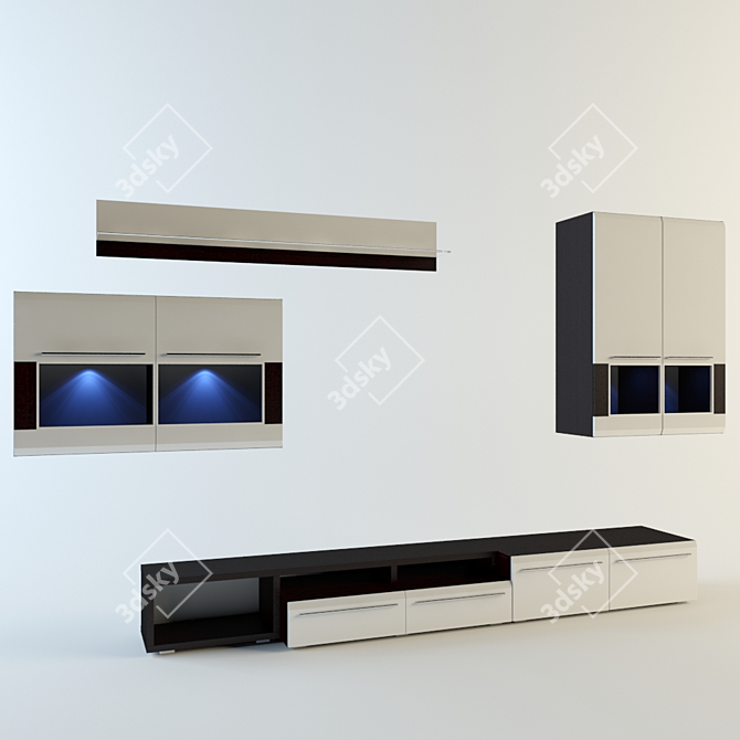 Modern TV Wall Lumio 2 3D model image 1