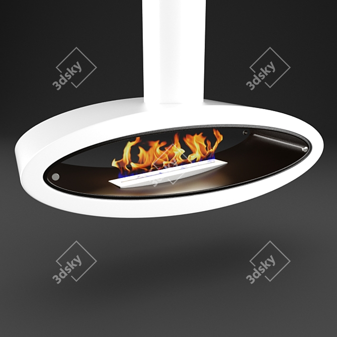 Elegant Danish Bio Fireplace 3D model image 1