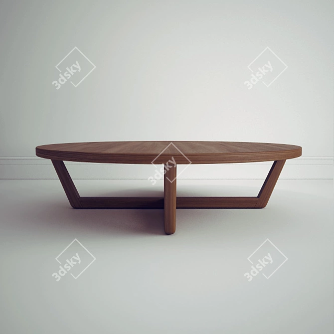  Solid Wood Coffee Table 3D model image 1