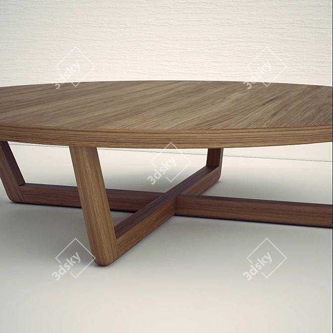  Solid Wood Coffee Table 3D model image 2