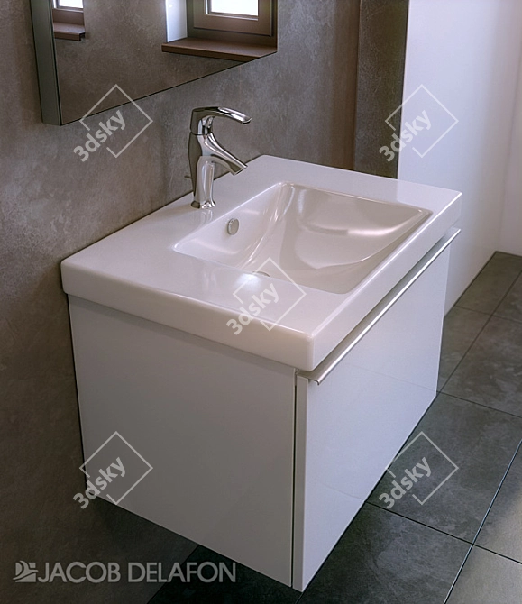 Elegant Odeon Up Bathroom Set 3D model image 1