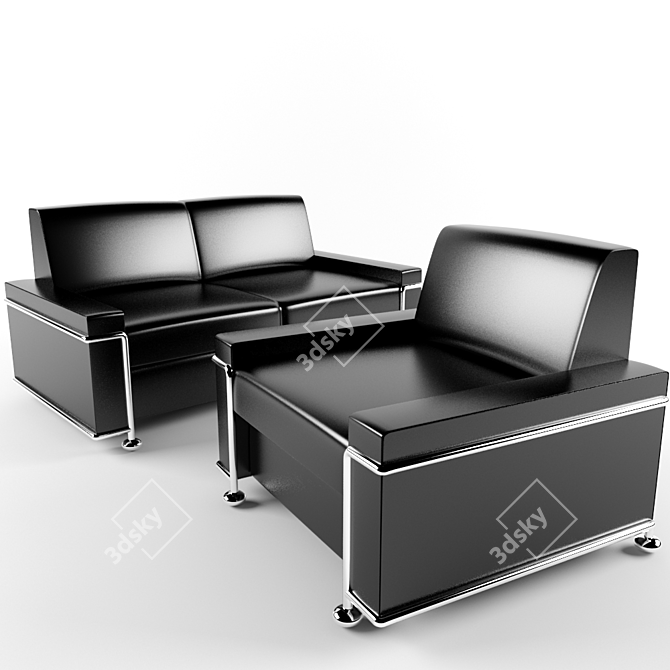 Elegant Office Seating Set 3D model image 1