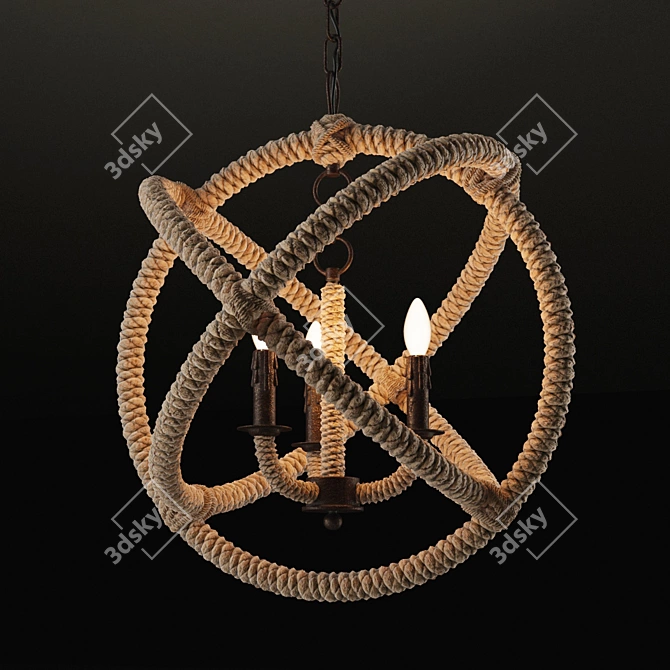 Elegant Chandelier with Graceful Design 3D model image 1