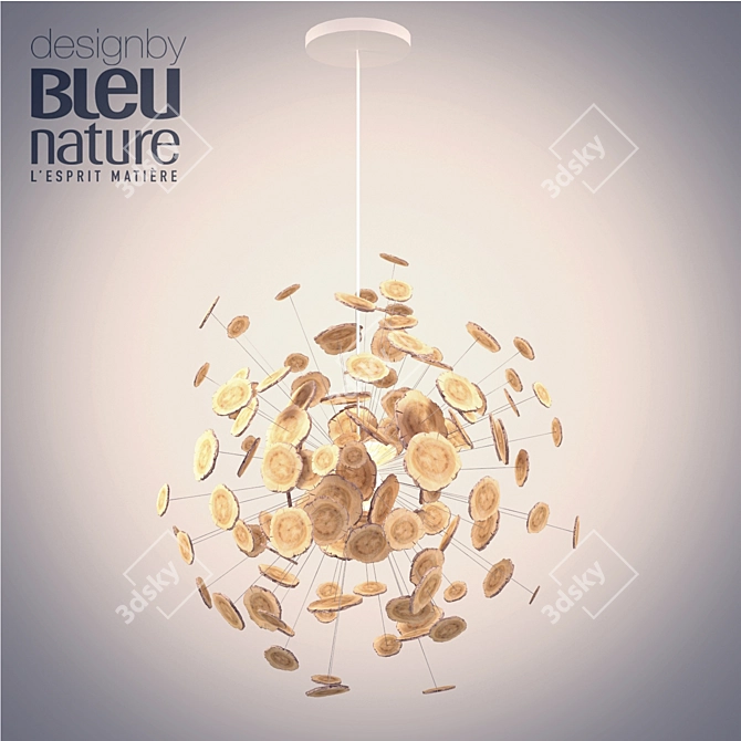 Nature Lamp: Wood and Metal 3D model image 1