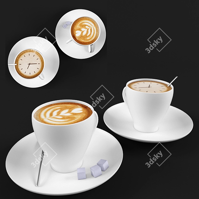 Realistic Coffee Mug Set 3D model image 1