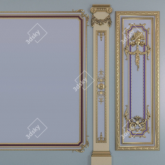 Stylish Wall Panels 3D model image 1