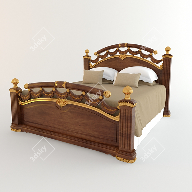 Elegant Dream Bed 3D model image 1