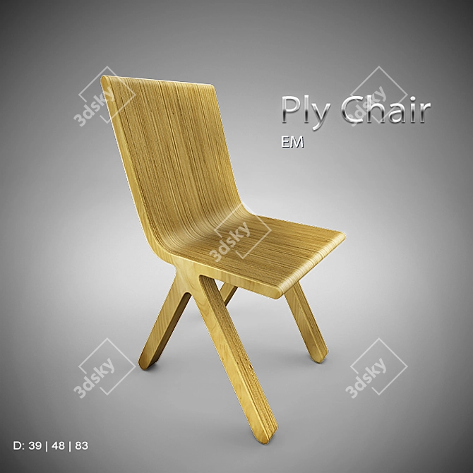 Plywood EM Chair 3D model image 1