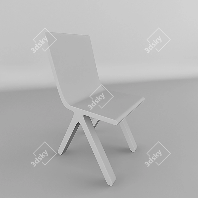 Plywood EM Chair 3D model image 2