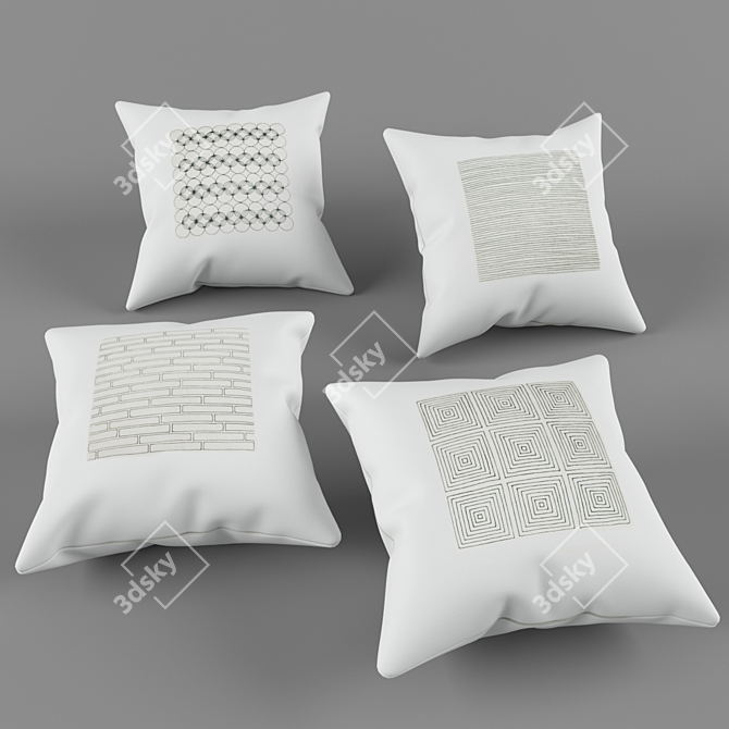 Contemporary Cushions 3D model image 1