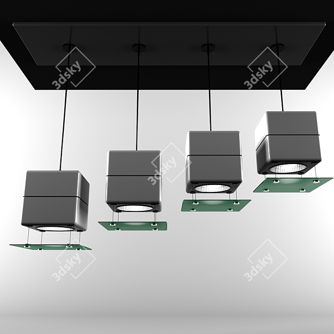 Modern 4-Light Chandelier 3D model image 1