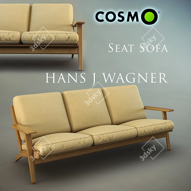 Title: Wegner Seat Sofa - Timeless Elegance 3D model image 1