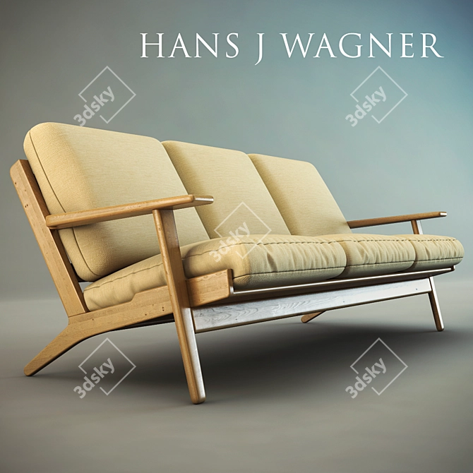 Title: Wegner Seat Sofa - Timeless Elegance 3D model image 2