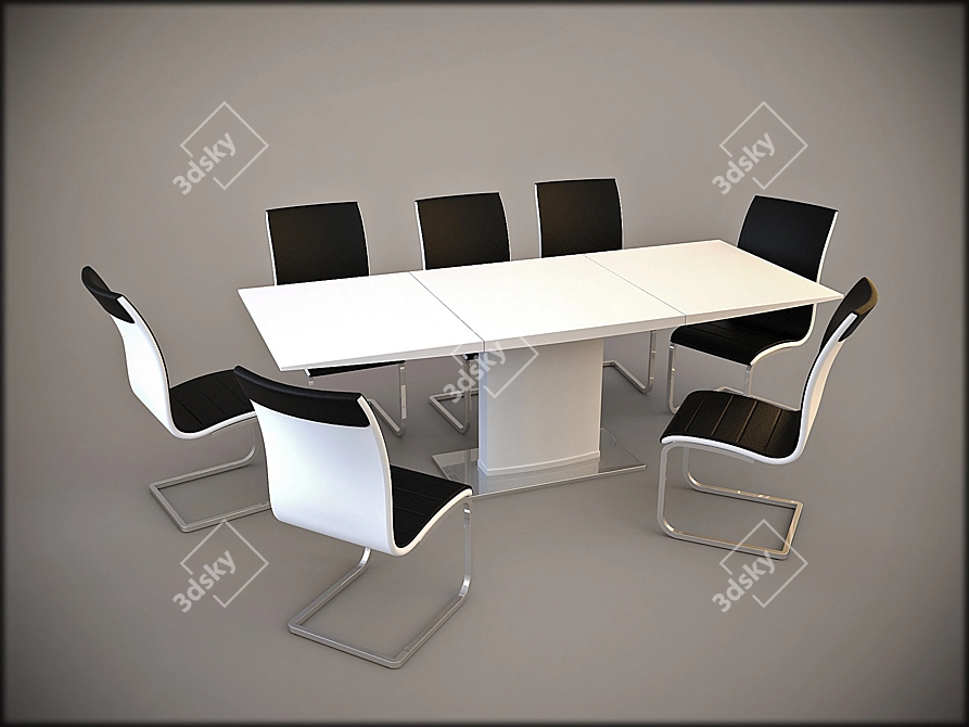 SIGNAL Loreto Dining Set 3D model image 1