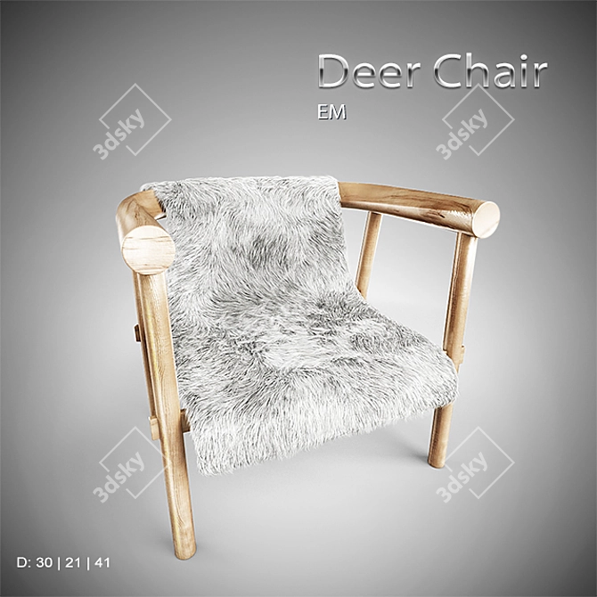 EM Deer Chair | Quality Textures & Shaders | Hair & Fur Effects 3D model image 1