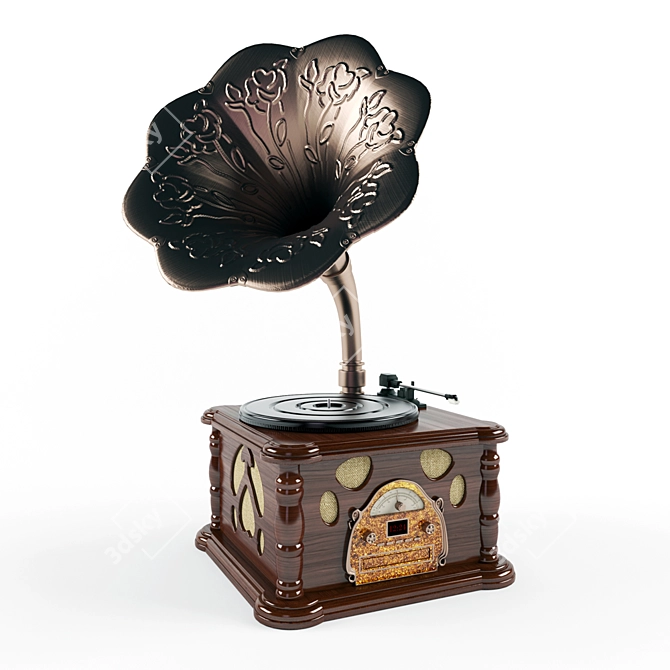 Vintage Gramophone: Classic Sound Nostalgia 3D model image 1