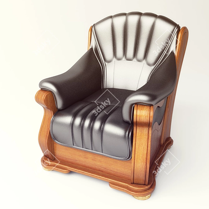 Classic Leather Armchair 3D model image 1