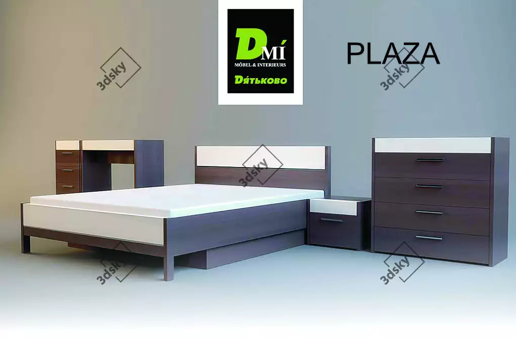 Elegant "Dyatkovo" Bedroom Set 3D model image 1