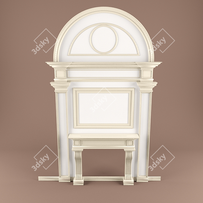 Elegant Fire Panel 3D model image 1