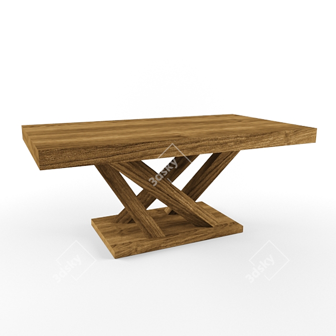 Madero Driftwood Dining Table: Rustic Elegance for Your Space 3D model image 1