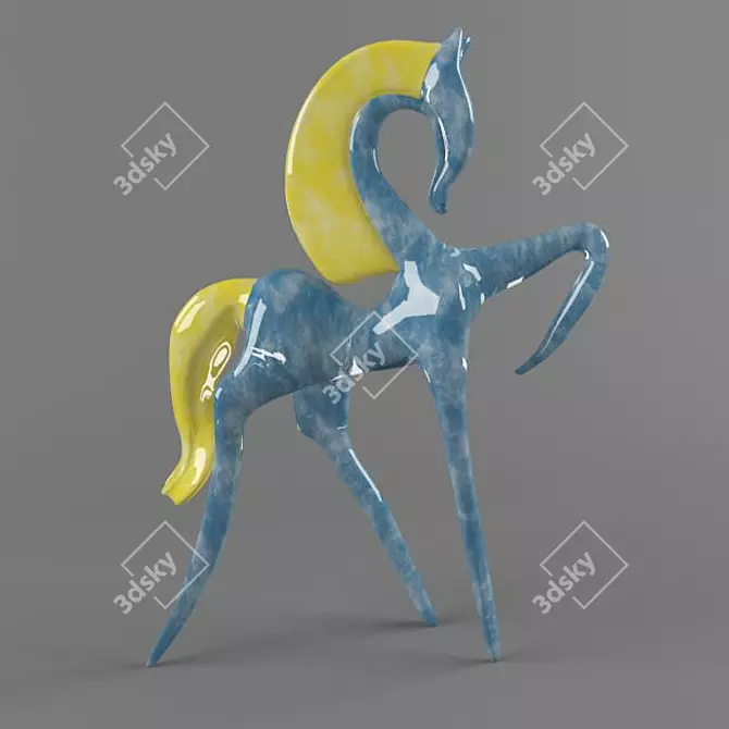 Elegant Glass Figurine 3D model image 1