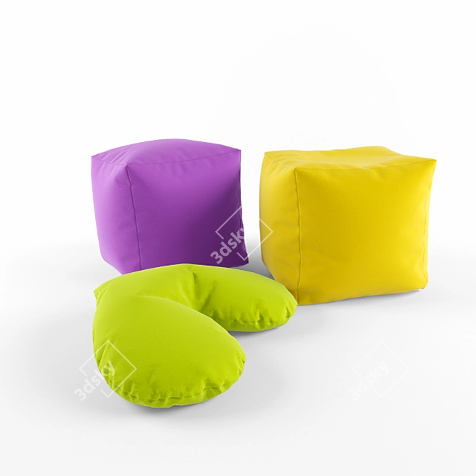 Nursery Pillows: Comfort for Kids 3D model image 1