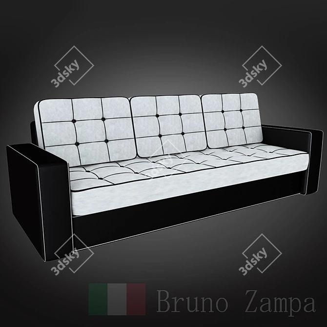 Modern Leather Sofa 3D model image 1