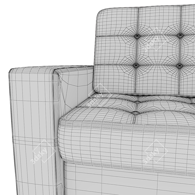 Modern Leather Sofa 3D model image 2