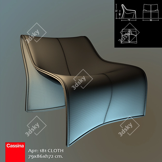 Modern Fiberglass Chair 3D model image 2