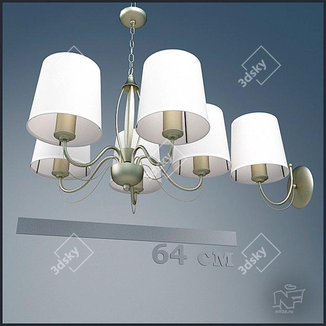 Elegant Crystal Chandelier & Sconces 3D model image 1