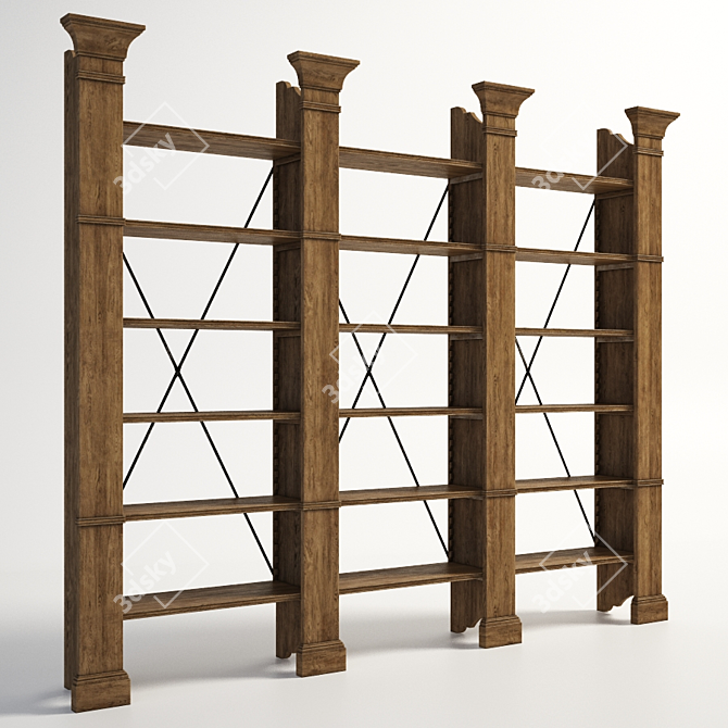 Xavier Triple Bookshelf: Stylish and Spacious 3D model image 1