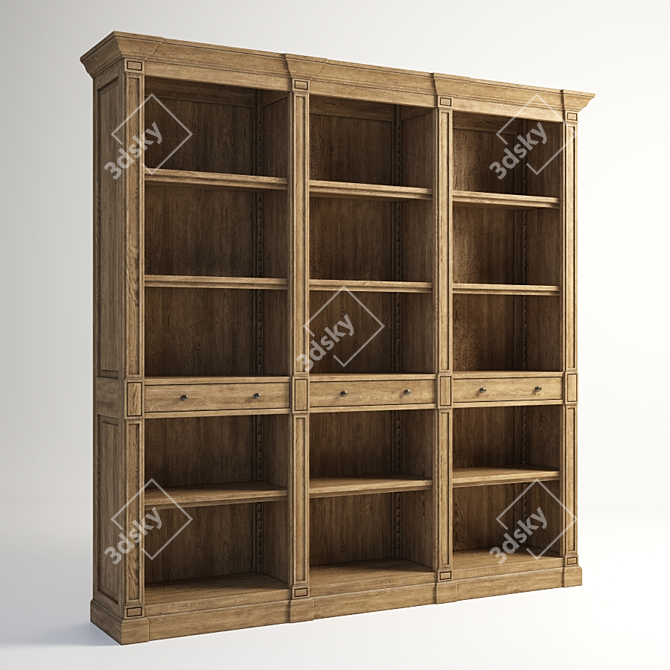 Aberdeen Triple Bookshelf - Stylish and Spacious 3D model image 1