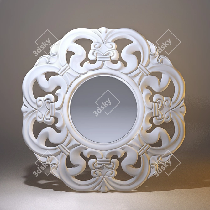 Elegant Baroque Mirror 3D model image 1